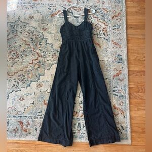 Free People Black Wideleg Jumpsuit